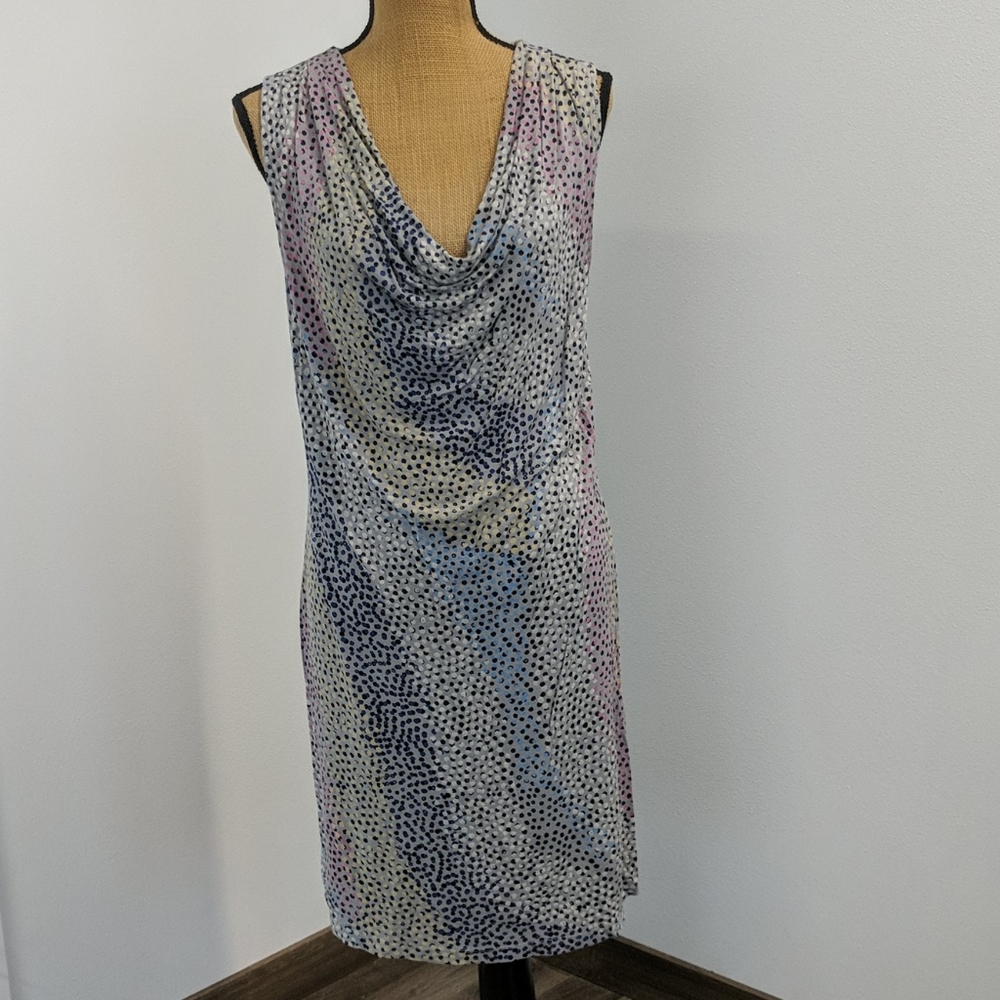 UK STYLE size L dress/tunic multicolored polkadot